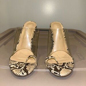 Clear Snake Print Heels